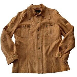 Vintage Silton California Men's Leather Jacket Shacket 40 Cowboy Rancher Country